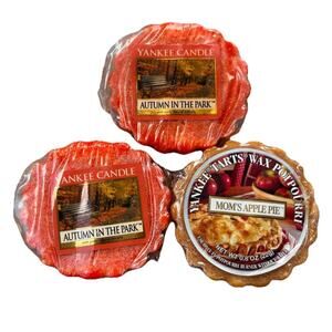 3 Yankee Candle Potpourri Tarts Melts Autumn In The Park Mom's Apple Pie Retired